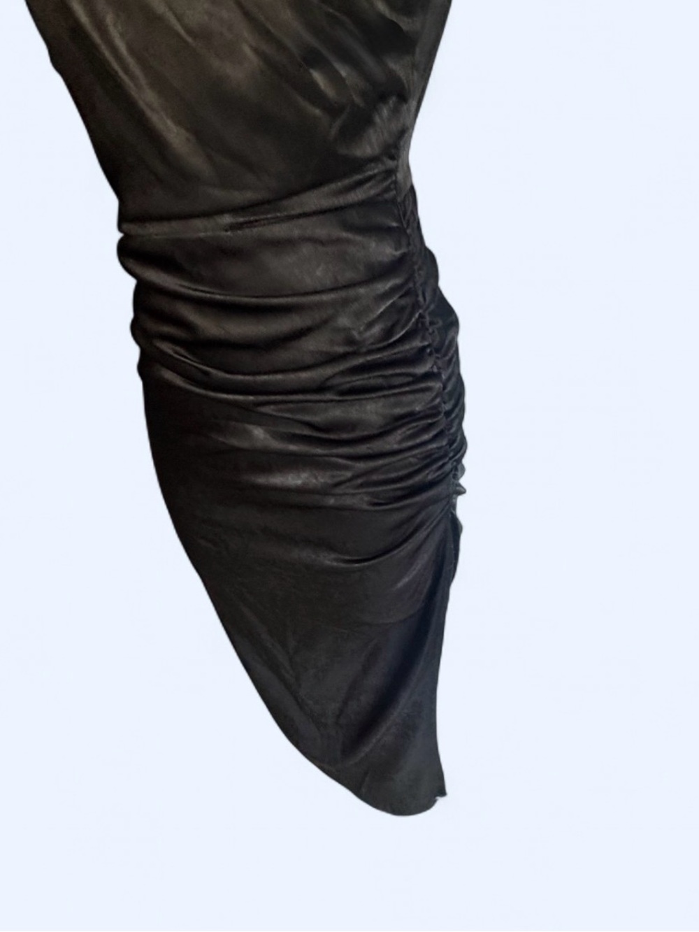 Kittenish Black Ruched Midi Slip Dress size zip hook and eye size xtra small - Picture 3 of 11